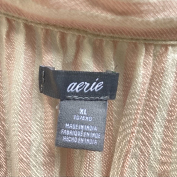 Aerie NWT pale pink striped tunic with ruffle collar, size XL - Picture 6 of 10